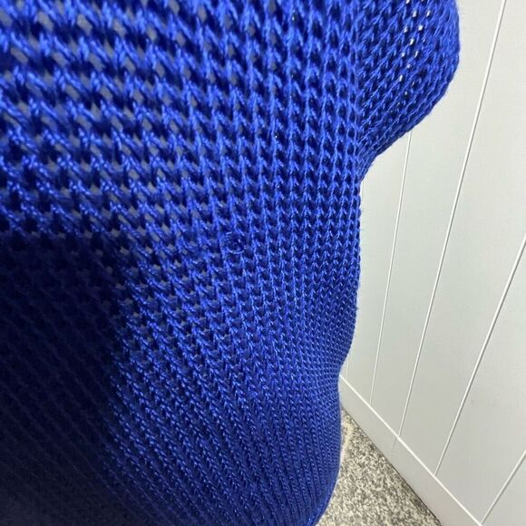 Vintage Collage Women’s Medium Blue Oversized Knit Vest Jacket - Picture 2 of 10